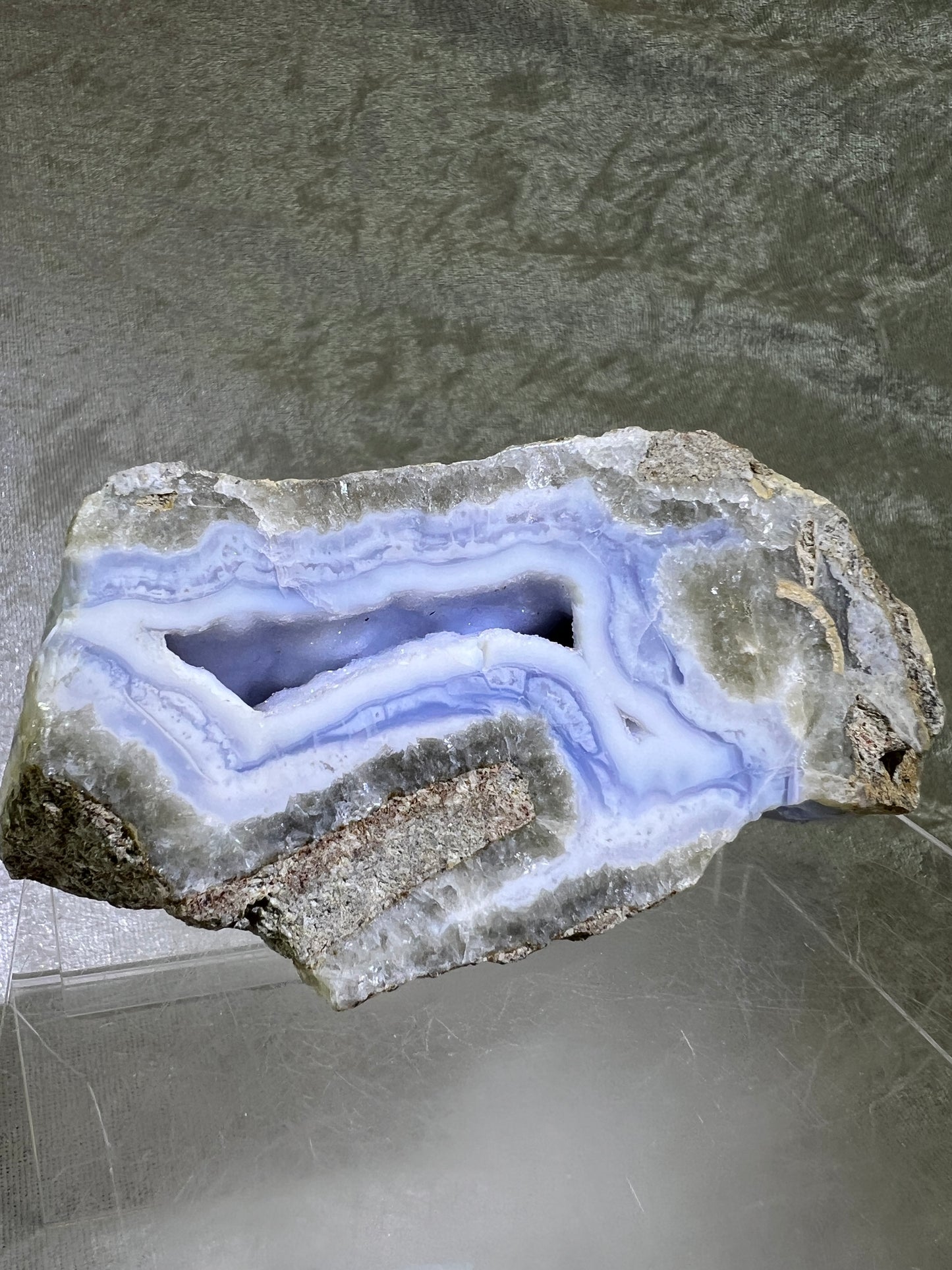 Blue Lace Semi Polished Freeform. Gorgeous Sugar Druzy Freeform From Malawi. Rare Mineral Specimen.