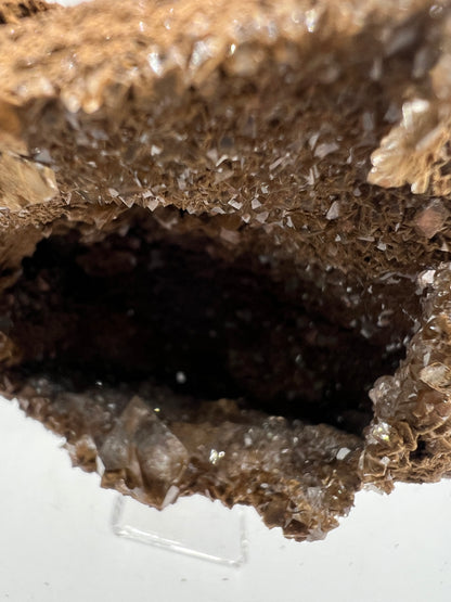 Brown Diamond Calcite Specimen. Stunning Druzy Flash! Incredible Cave Formation. Very Unique Crystal Display Piece.