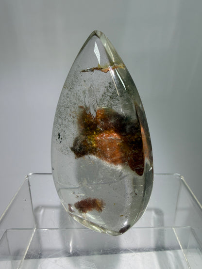 Garden Quartz Crystal Flame. Gorgeous Orange And Green Landscape. Rare Lodolite Quartz Flame