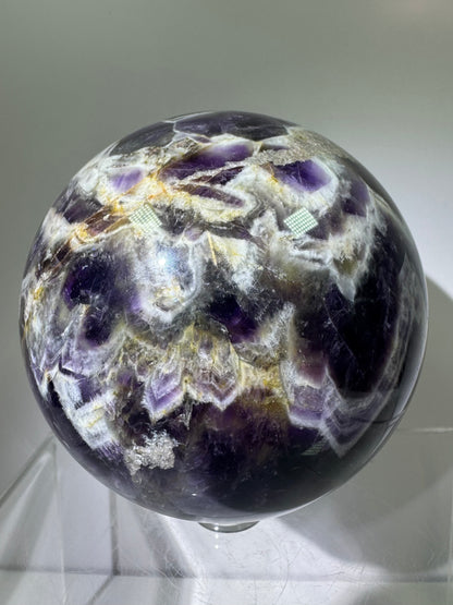 Dream Amethyst Sphere. 75mm. Large Chevron Amethyst Crystal. Beautiful Colors And Patterns
