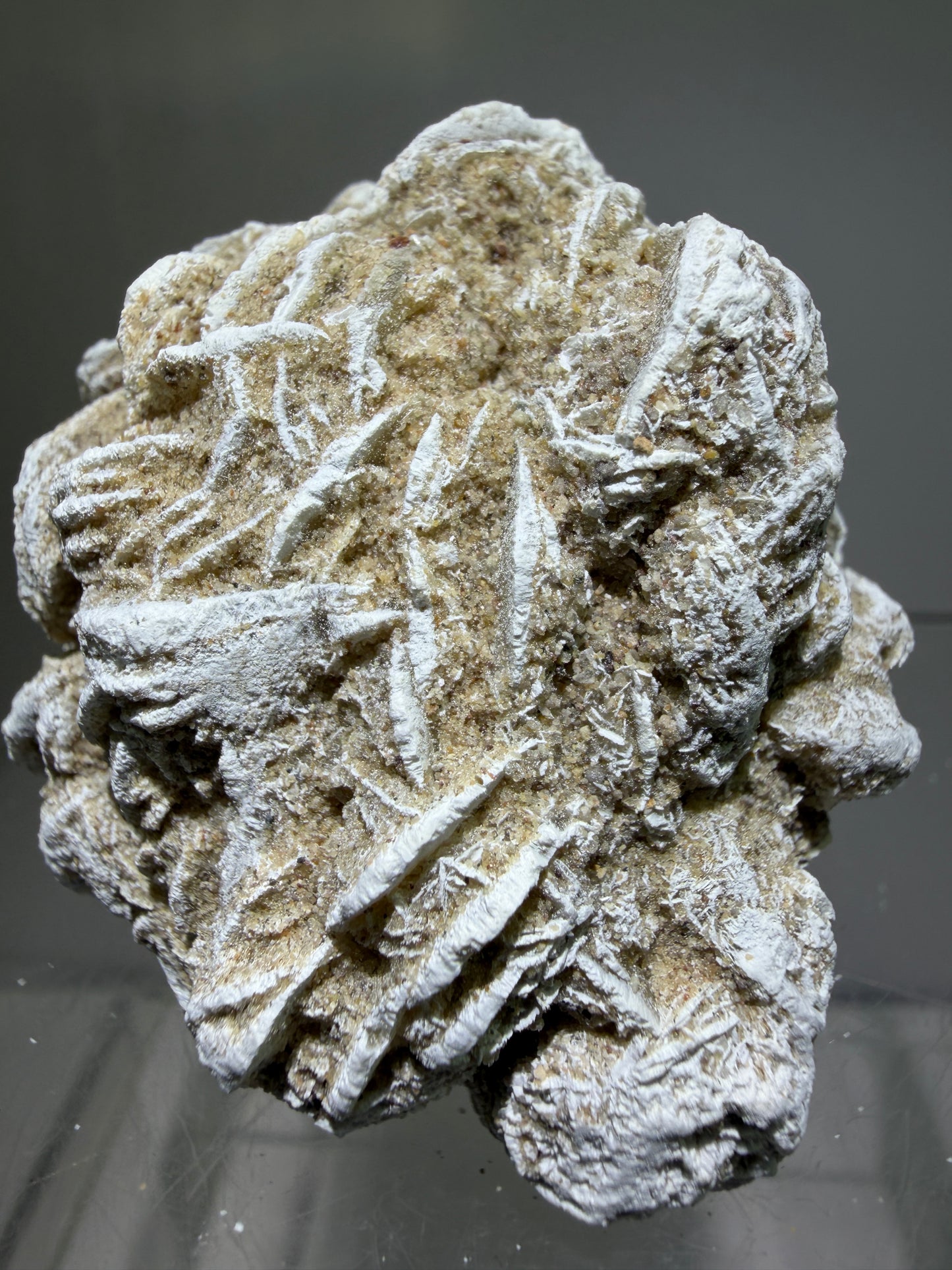Selenite Desert Rose Specimen. Very Unique Gypsum Cluster.