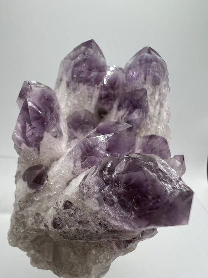 Sugar Amethyst Cluster. Gorgeous Shades Of Lavender With White Druzy Quartz. Beautiful Rare Amethyst Specimen From Zambia