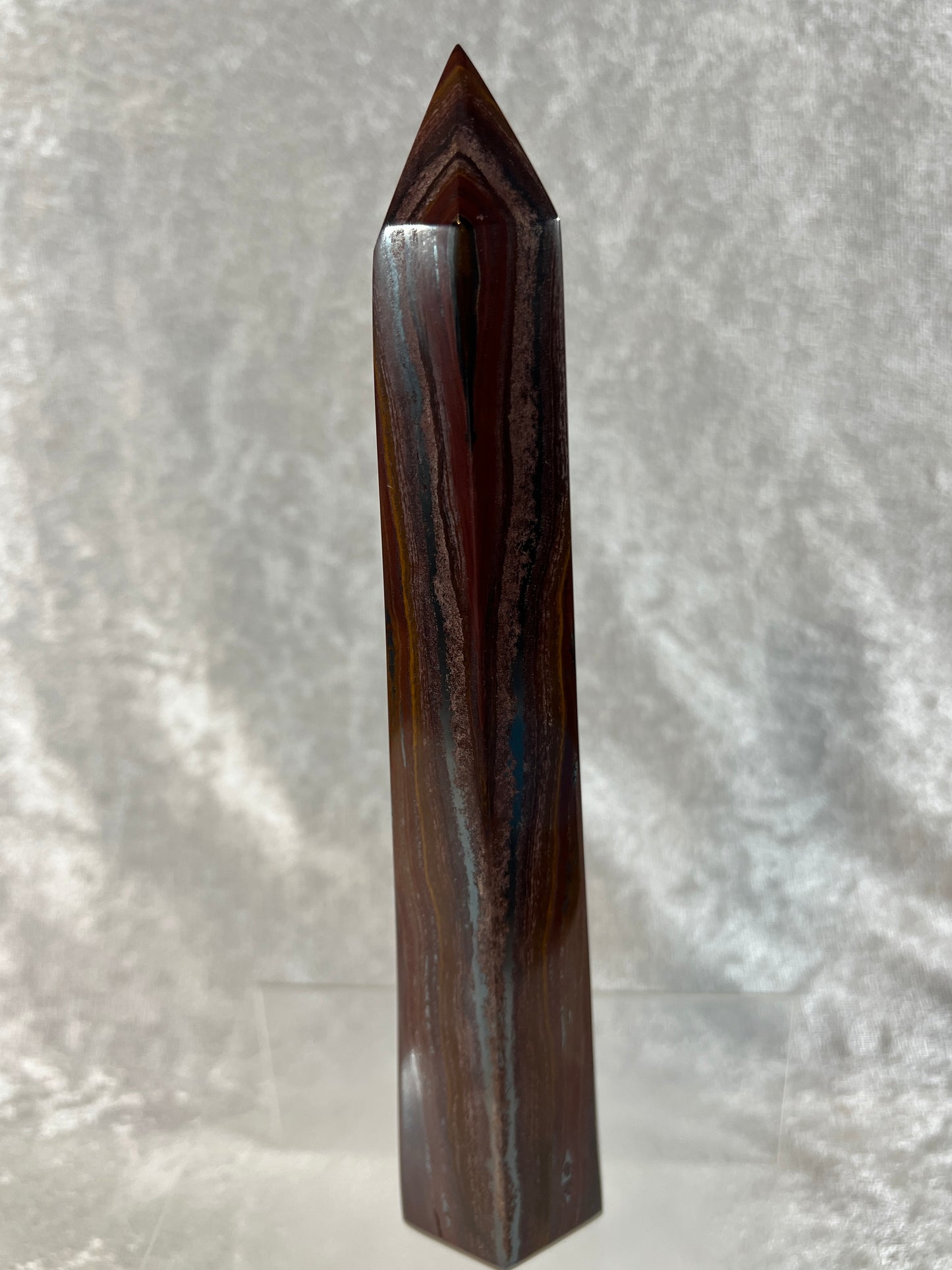 Tiger Iron Crystal Tower. 8.6 Inches. Gorgeous High Quality Tower With Stunning Patterns And Amazing Flash.