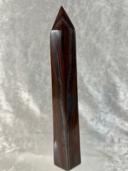 Tiger Iron Crystal Tower. 8.6 Inches. Gorgeous High Quality Tower With Stunning Patterns And Amazing Flash.