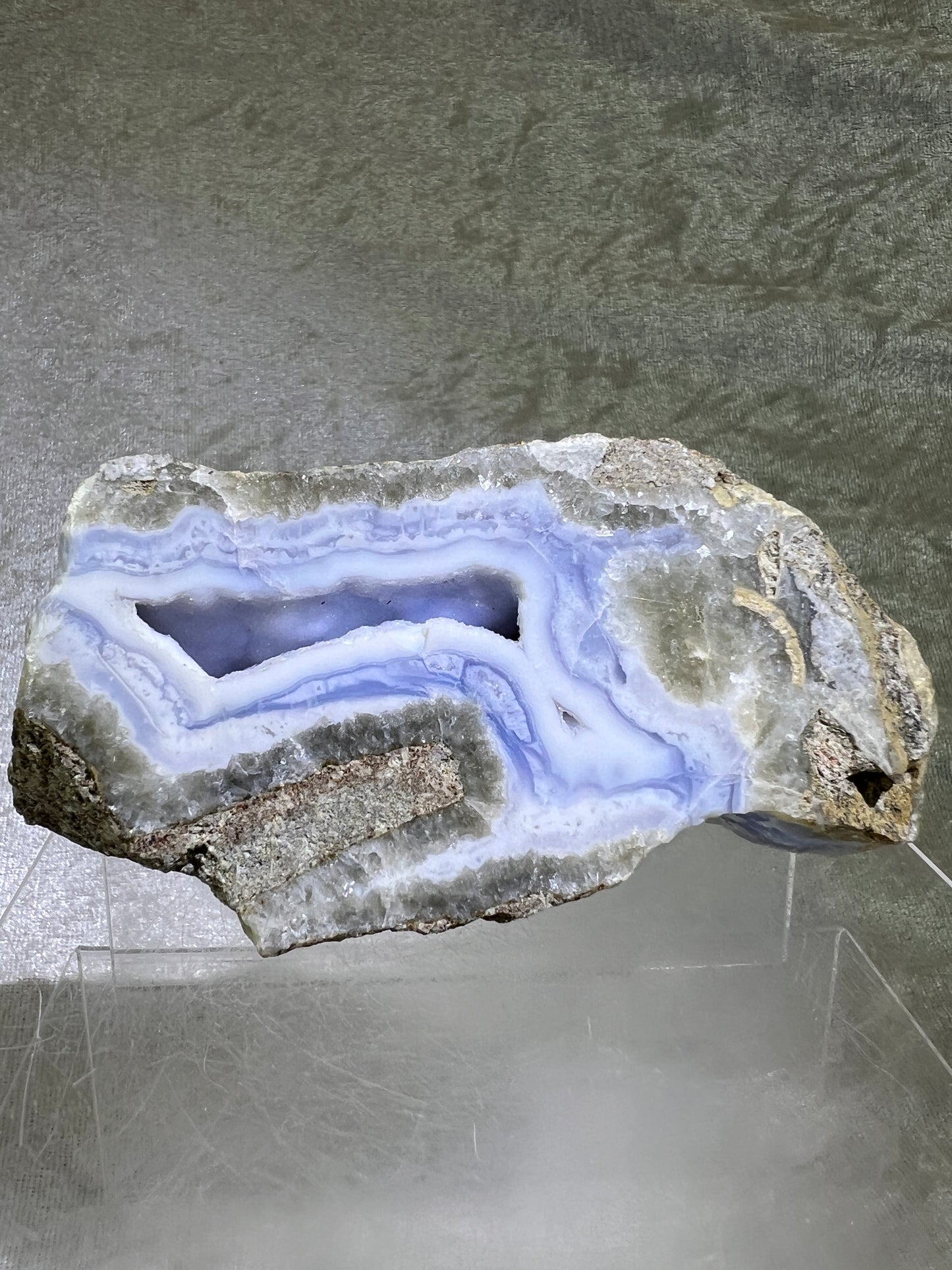 Blue Lace Semi Polished Freeform. Gorgeous Sugar Druzy Freeform From Malawi. Rare Mineral Specimen.