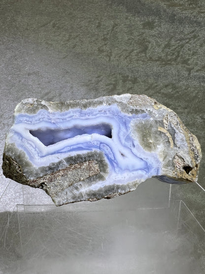 Blue Lace Semi Polished Freeform. Gorgeous Sugar Druzy Freeform From Malawi. Rare Mineral Specimen.