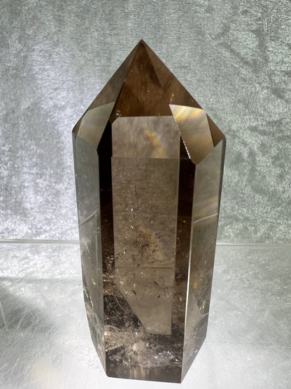 Smoky Quartz Tower. High Quality Tower From Madagascar. Beautiful Rainbows With Excellent Clarity.