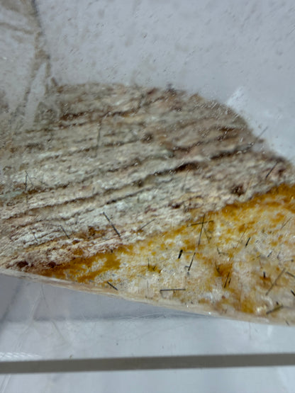 Garden Quartz Polished Freeform. Colorful Scenic Quartz With Tourmaline And Rutile From Brazil.