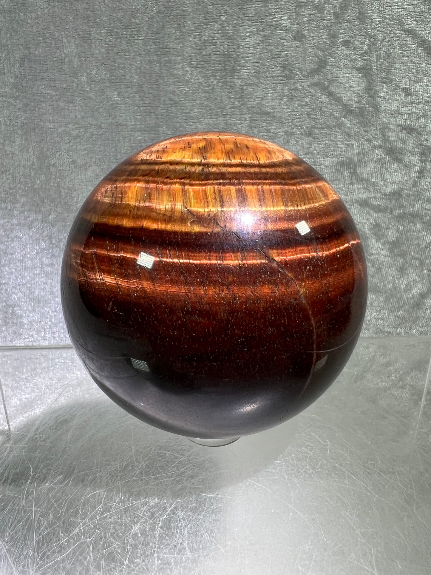 Red Tigers Eye Sphere. 65mm. Amazing Red And Gold Flash! Gorgeous Display Sphere!