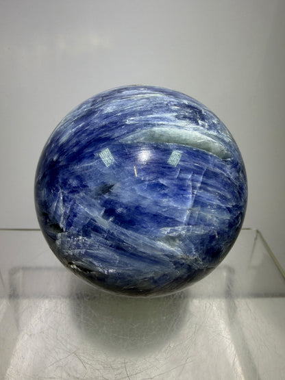Kyanite Crystal Sphere. 60mm. Amazing Blue Kyanite Display Sphere. Rare Crystal With Stunning Flash