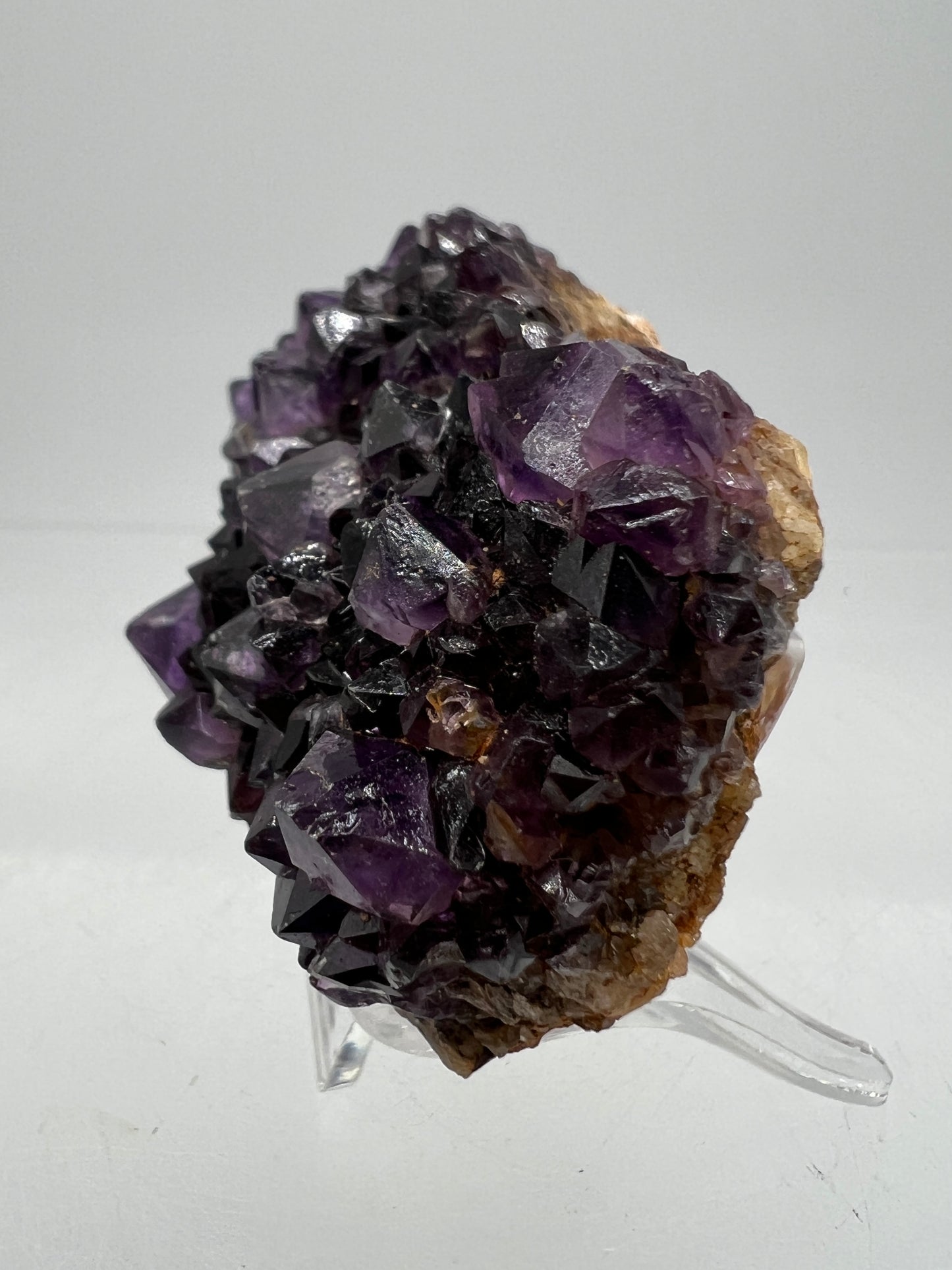 Amethystos Crystal Specimen. Gorgeous Amethyst Cluster From South Africa. Rare Deep Purple Display Crystal