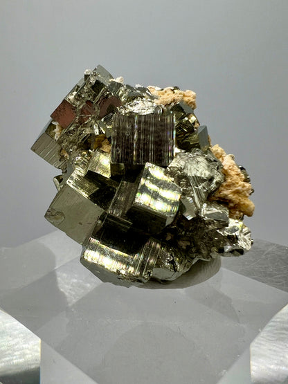 Pyrite Cubes Display Specimen. Amazing High Quality Pyrite Cubes From Peru.