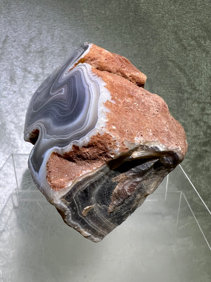 Red Sashe River Agate Freeform. Large Semi Polished Freeform From Zimbabwe. High Quality Rare Display Crystal