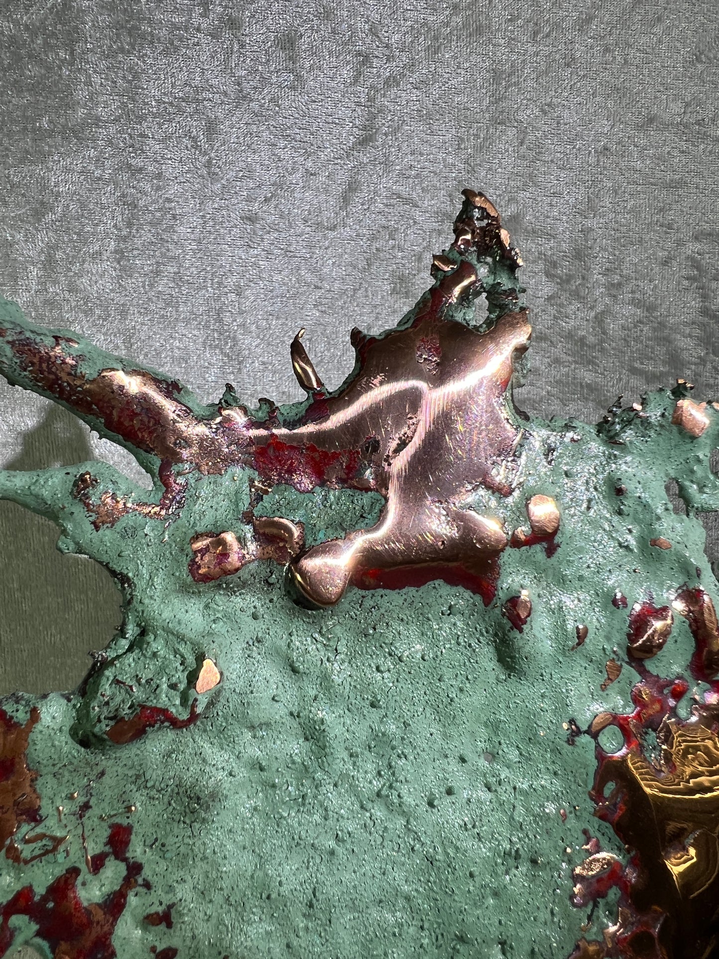 Copper Splash Freeform Sculpture. Amazing Copper Art. One Of A Kind Mineral Display