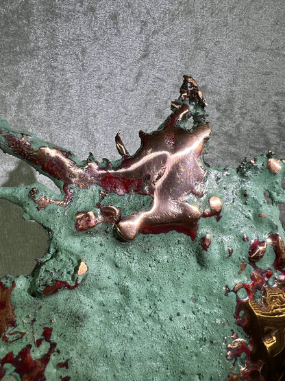 Copper Splash Freeform Sculpture. Amazing Copper Art. One Of A Kind Mineral Display