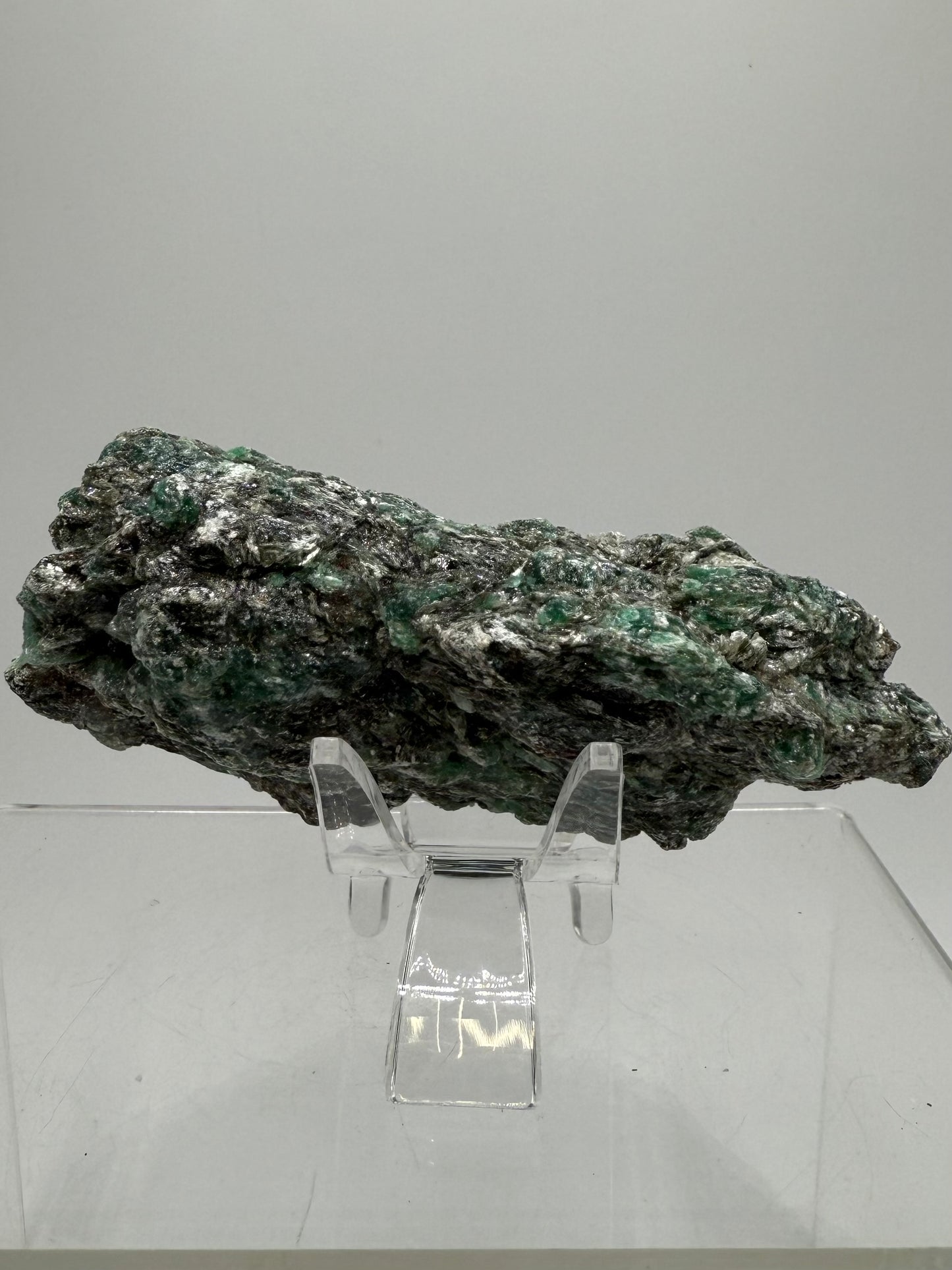 Emerald Mica In Matrix Specimen. Incredible Chrome Muscovite From Zimbabwe. Beautiful One Of A Kind Rare Crystal