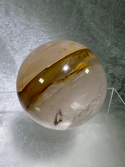 Golden Healer Sphere. 68mm. Incredible Rare Asterisms. High Quality Star Quartz Sphere From Madagascar.