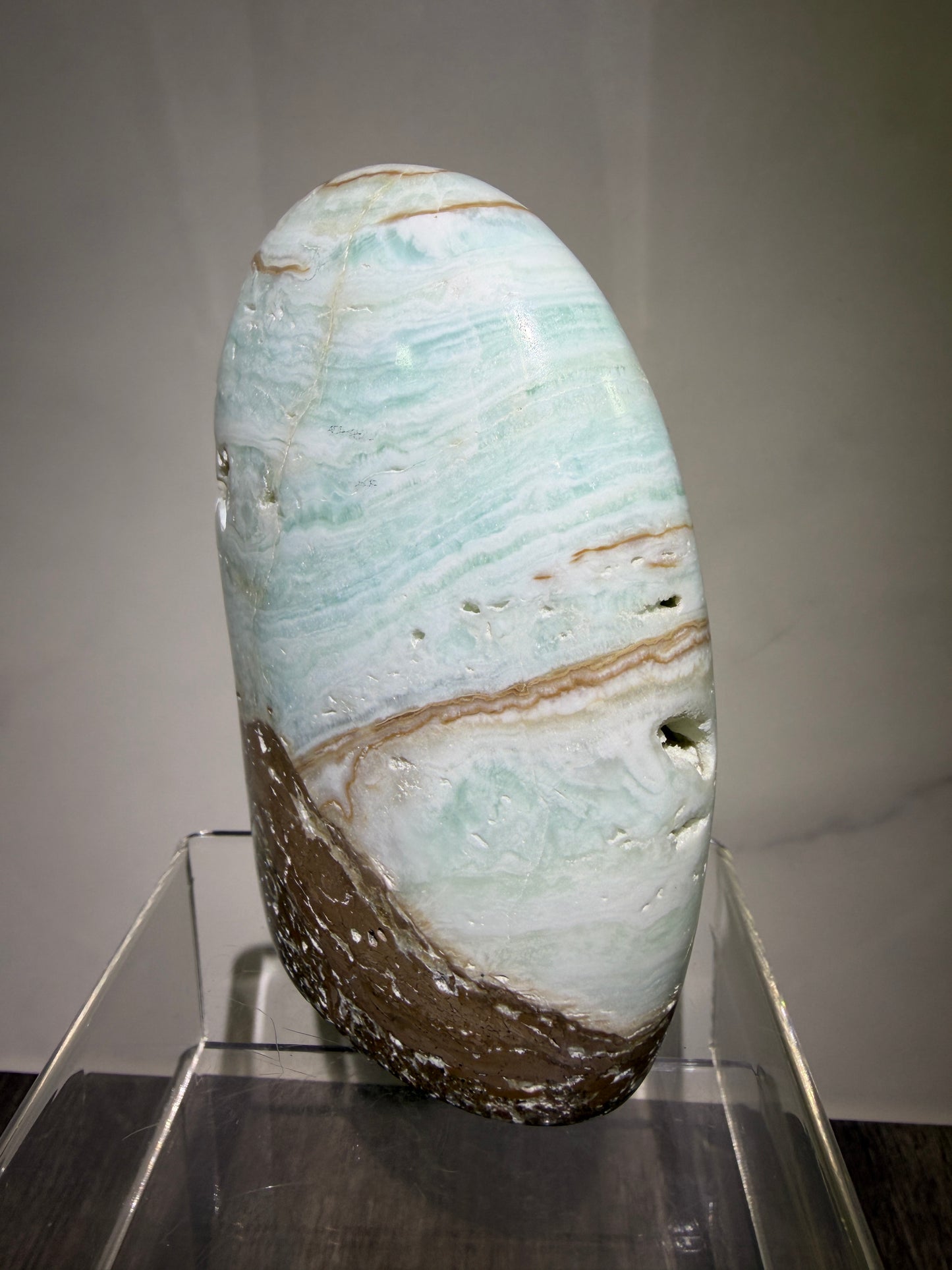 Caribbean Calcite Freeform. Gorgeous Combination Of Blue Calcite And Aragonite. Amazing Spots Of Druzy!