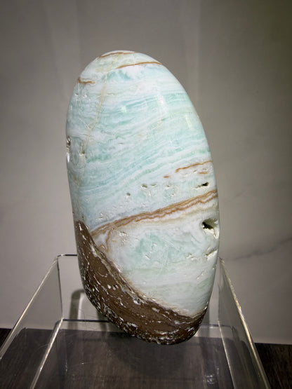 Caribbean Calcite Freeform. Gorgeous Combination Of Blue Calcite And Aragonite. Amazing Spots Of Druzy!