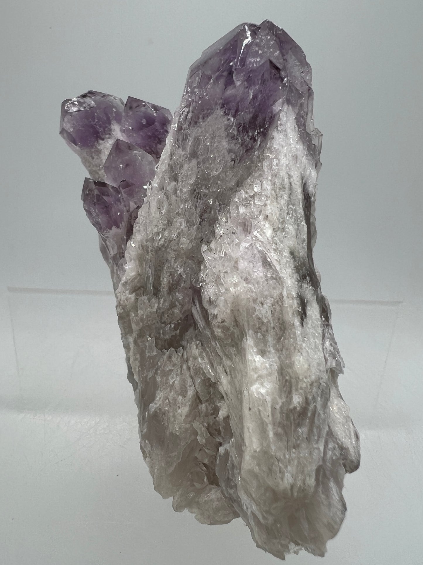 Sugar Amethyst Cluster. Gorgeous Shades Of Lavender With White Druzy Quartz. Beautiful Rare Amethyst Specimen From Zambia