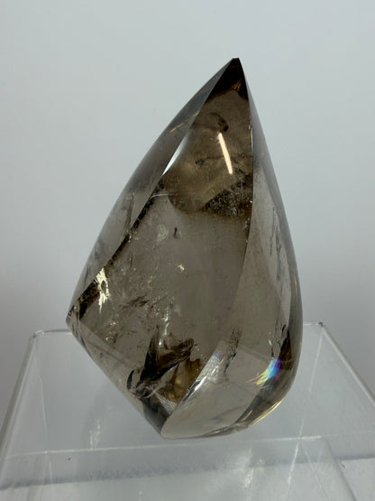 Smoky Quartz Crystal Flame. Huge Rainbows! Gorgeous Polished Flame From Brazil. Beautiful Display Crystal