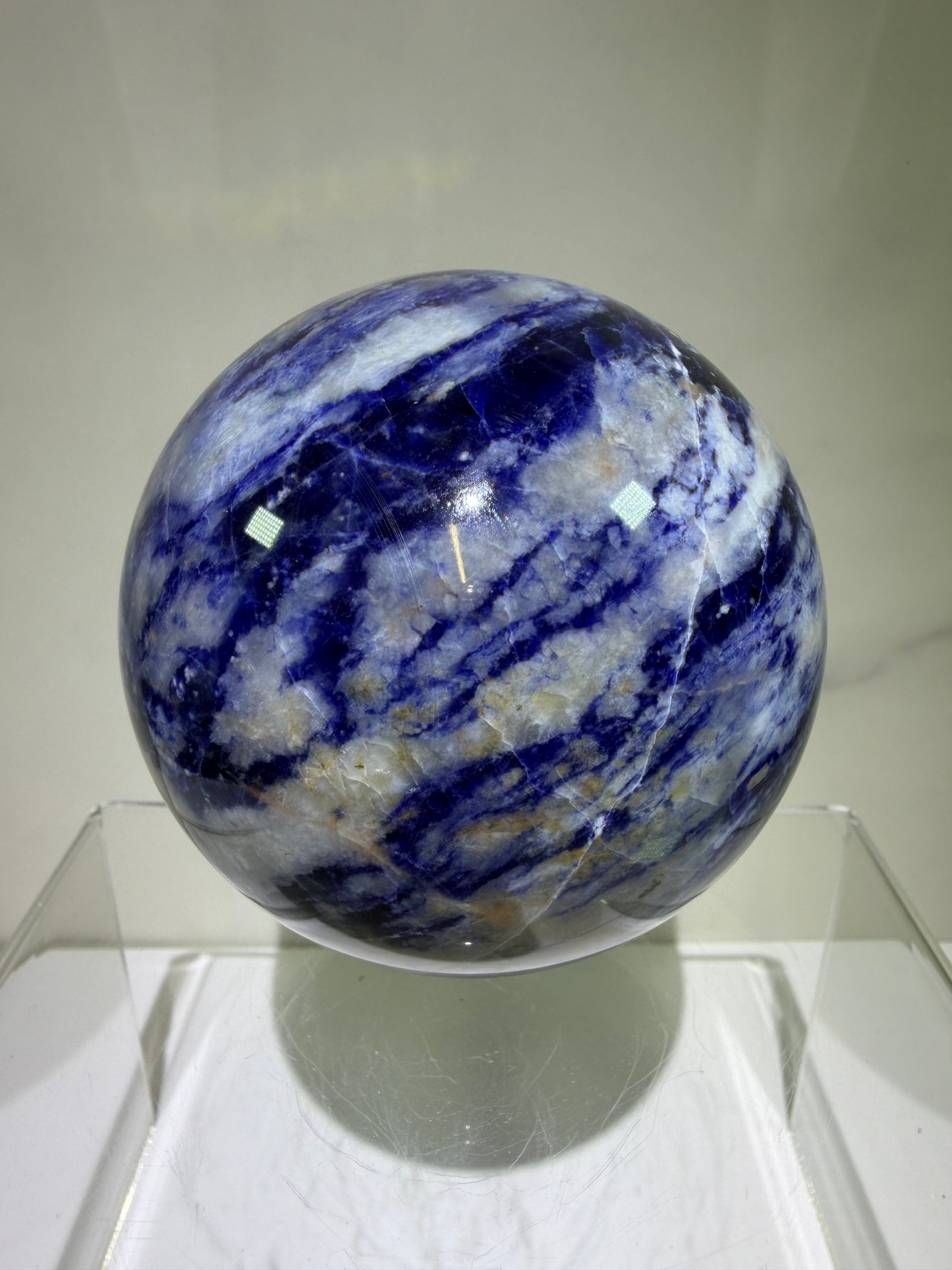 Sodalite Crystal Sphere. 74mm. Beautiful Sodalite From Namibia. Gorgeous Display Crystal.