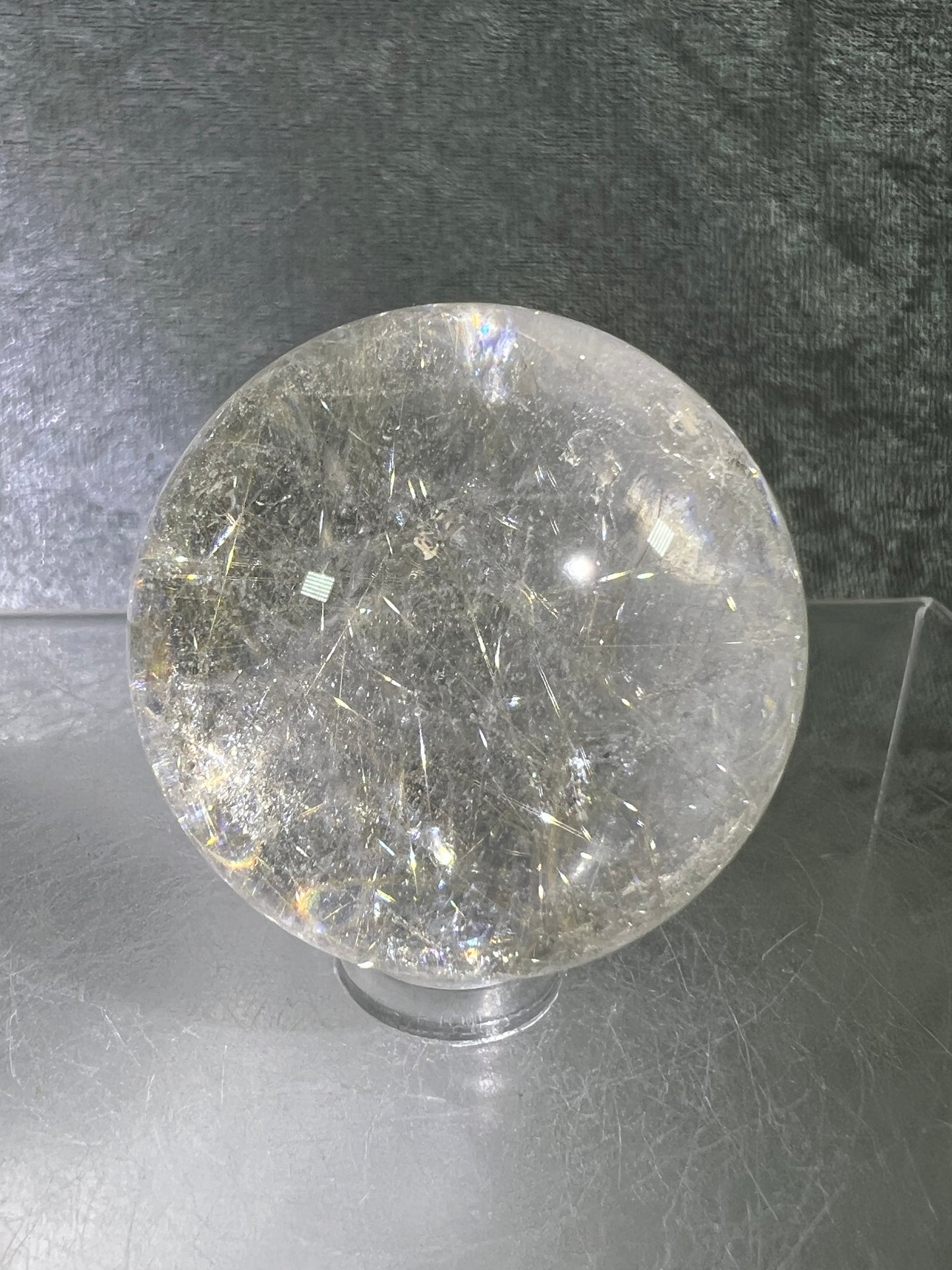 Rutile Quartz Sphere. Beautiful Rare Golden Rutilated Quartz. Stunning Display Sphere