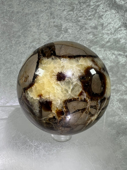 Septarian Crystal Sphere. 65mm. Amazing Dragons Egg Display Crystal. Extraordinary Mineral From Madagascar.