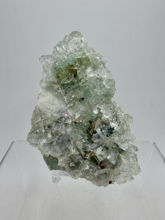 Fluorite Cubes Specimen Covered With Druzy. Gorgeous Xianghualing Green Fluorite. Amazing Second Growth.