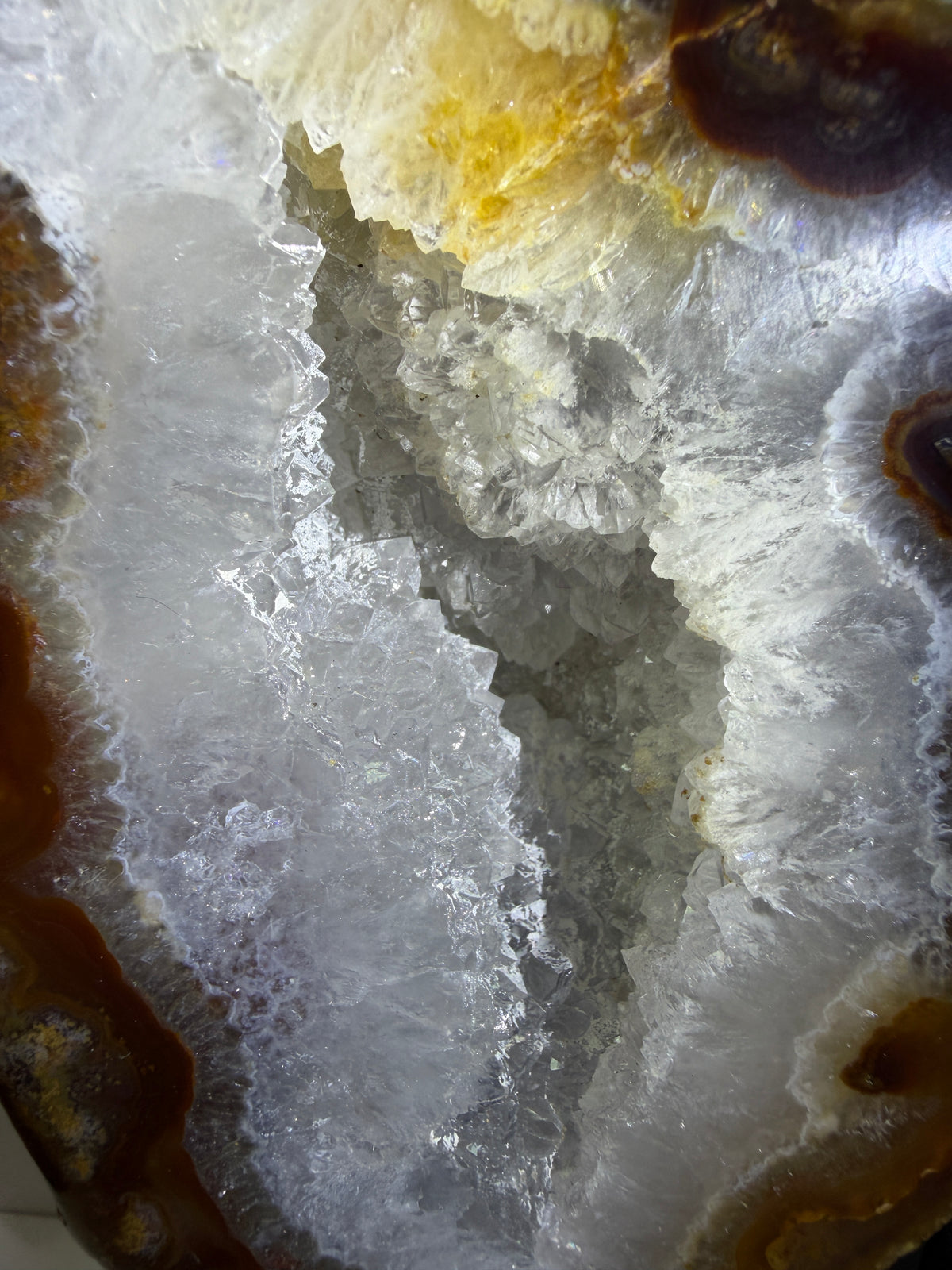 Agate Geode Wings From Brazil. Gorgeous Large Split Geode On A Custom Stand. Amazing Druzy Display Crystal