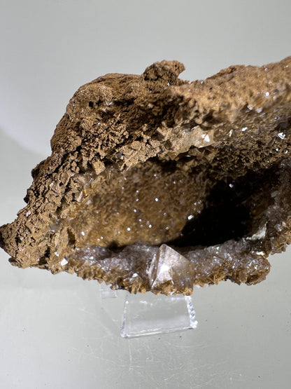 Brown Diamond Calcite Specimen. Stunning Druzy Flash! Incredible Cave Formation. Very Unique Crystal Display Piece.