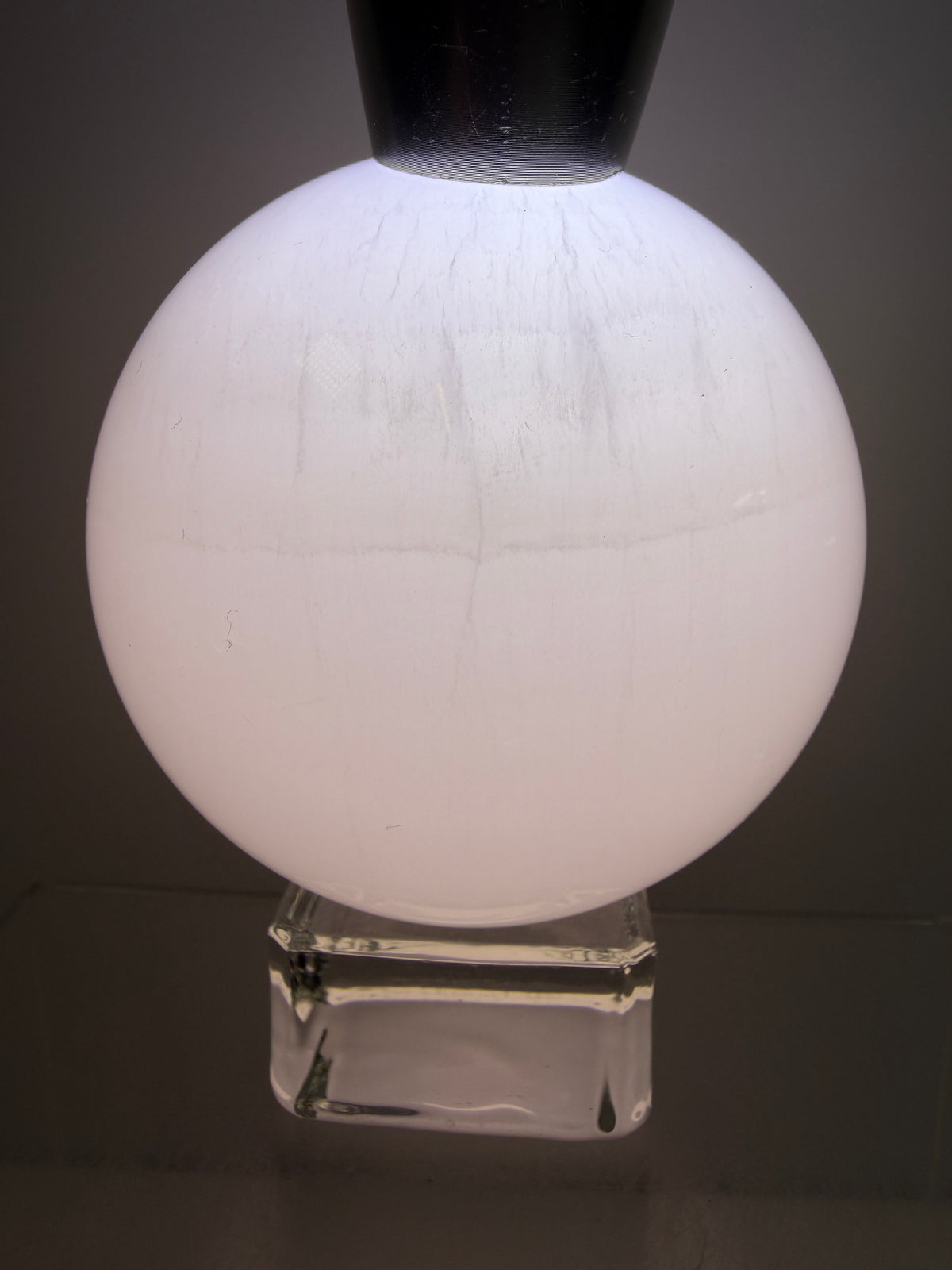 Mangano Calcite Sphere. 70mm. Very Intense Orange UV Reaction. Large High Quality Display Crystal.