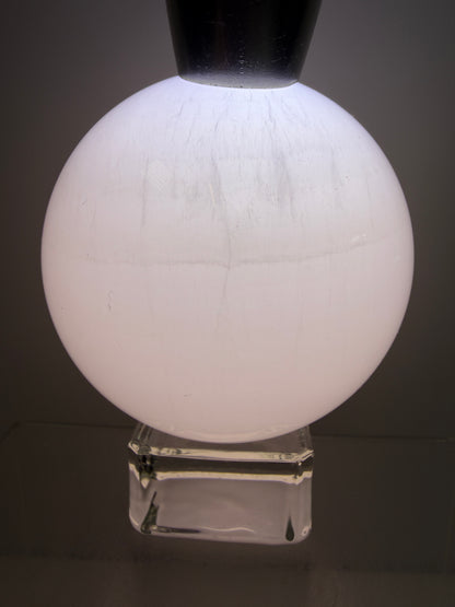 Mangano Calcite Sphere. 70mm. Very Intense Orange UV Reaction. Large High Quality Display Crystal.