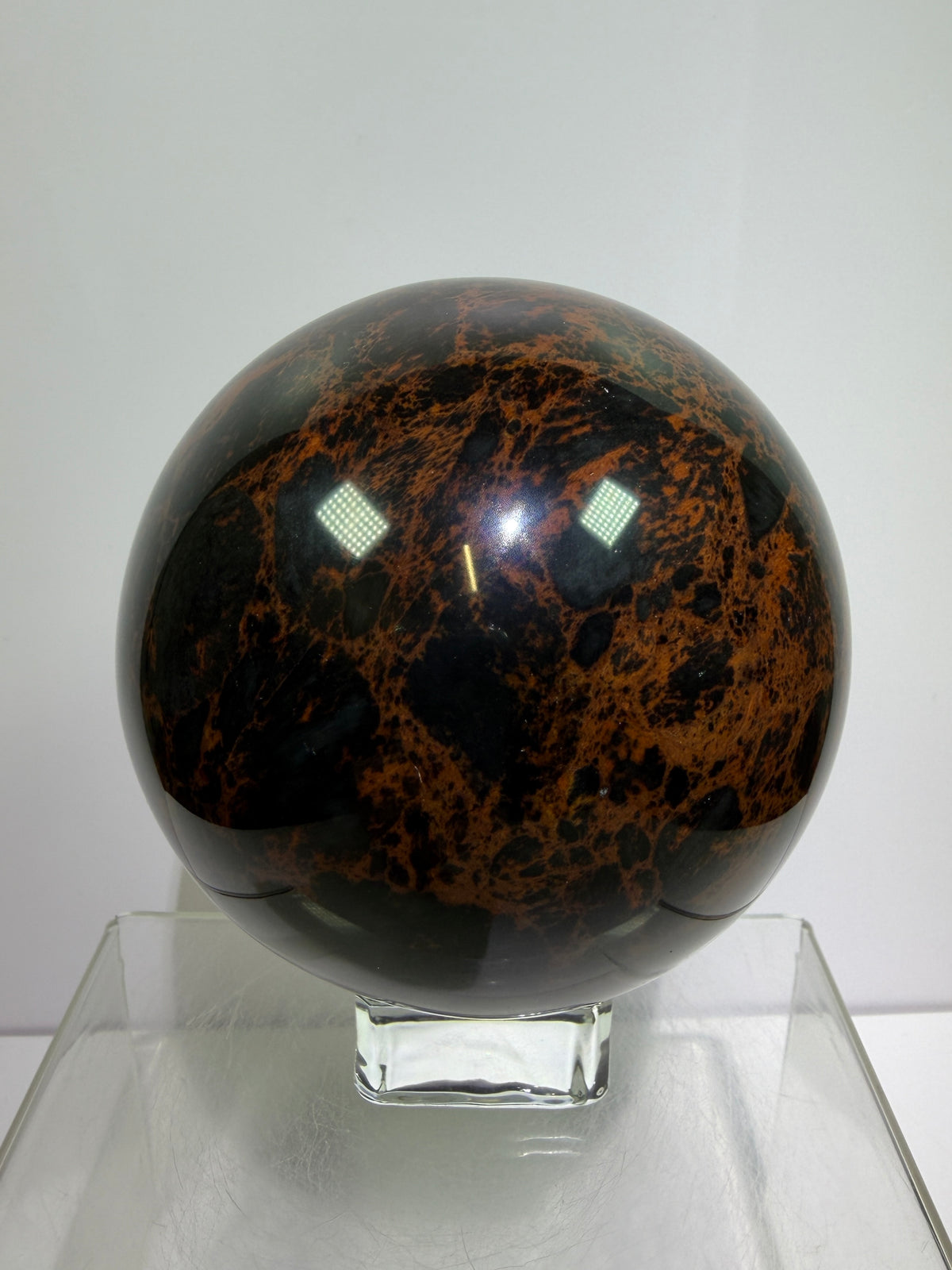 Mahogany Obsidian Sphere. 90mm. XL High Quality Crystal. Rare And Stunning Display Sphere
