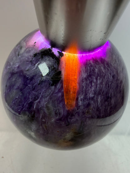 Charoite Crystal Sphere. 50mm. High Quality Beautiful Crystal. Amazing Patterns And Flash. Stunning Rare Crystal