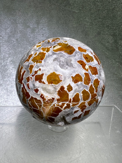 Indonesian East Java Plume Agate Sphere. 65mm. Amazing Druzy, Colors, And Patterns. Gorgeous Rare Crystal.