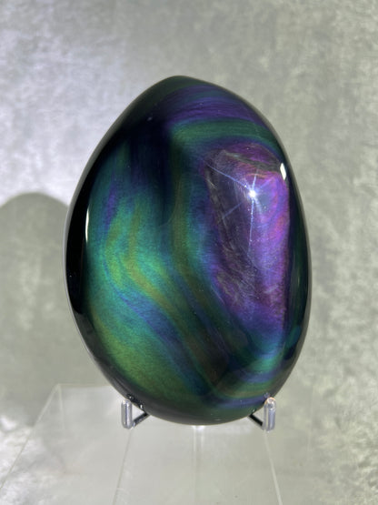 Rainbow Obsidian Freeform. Gorgeous Polished Freeform. Amazing Colorful Obsidian From Mexico. Rare One Of A Kind Display Crystal