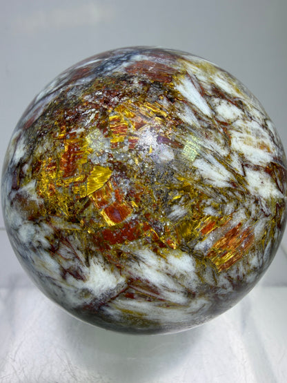 Pietersite Crystal Sphere. 66mm. Stunning Red And Blue Pietersite Crystal. High Quality Rare Display Sphere.