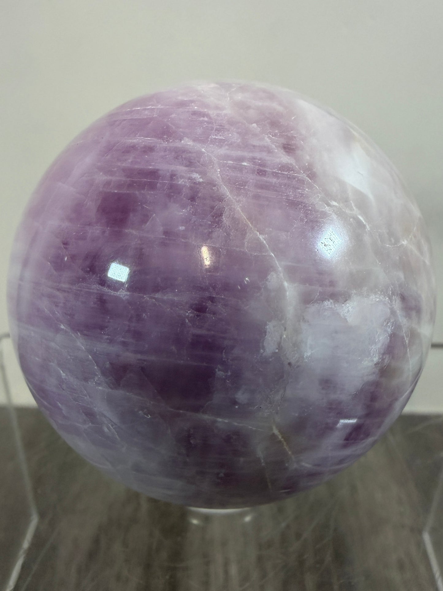 Kunzite Crystal Sphere. 50mm. Gorgeous Display Sphere. Beautiful Flash And UV Reactive