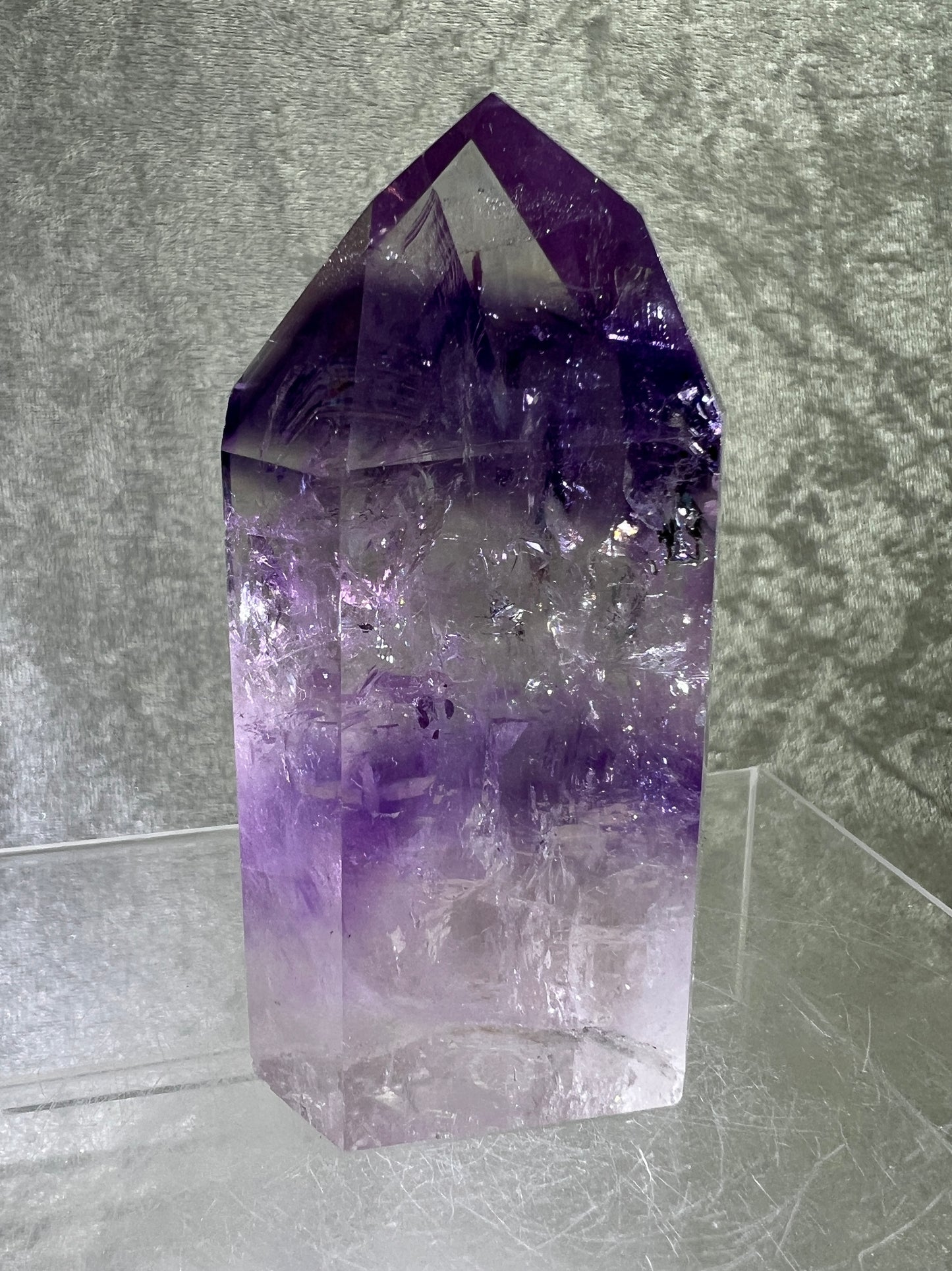 Phantom Amethyst Tower. Gorgeous Amethyst With Amazing Rainbows. High Quality Rare Crystal.