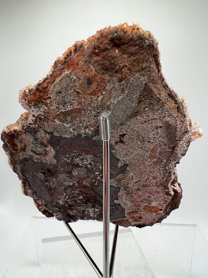 Red Diamond Calcite Specimen. Incredible Flash! Beautiful Calcite Cluster On Matrix. Very Cool Crystal Display Piece.