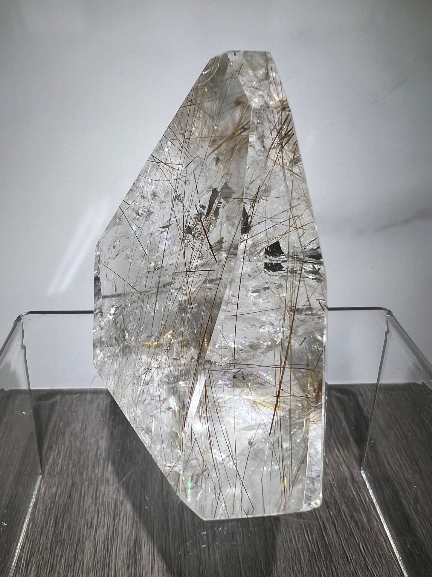 Rutile Quartz Polished Freeform. Stunning Copper And Gold Rutilated Quartz. High Quality Display Crystal