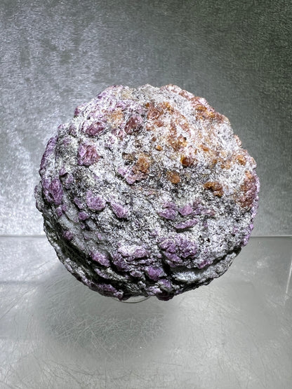 Plum Blossom Tourmaline Raw Sphere. 64mm. Very Unique and Eye Catching. One Of A Kind Display Sphere.