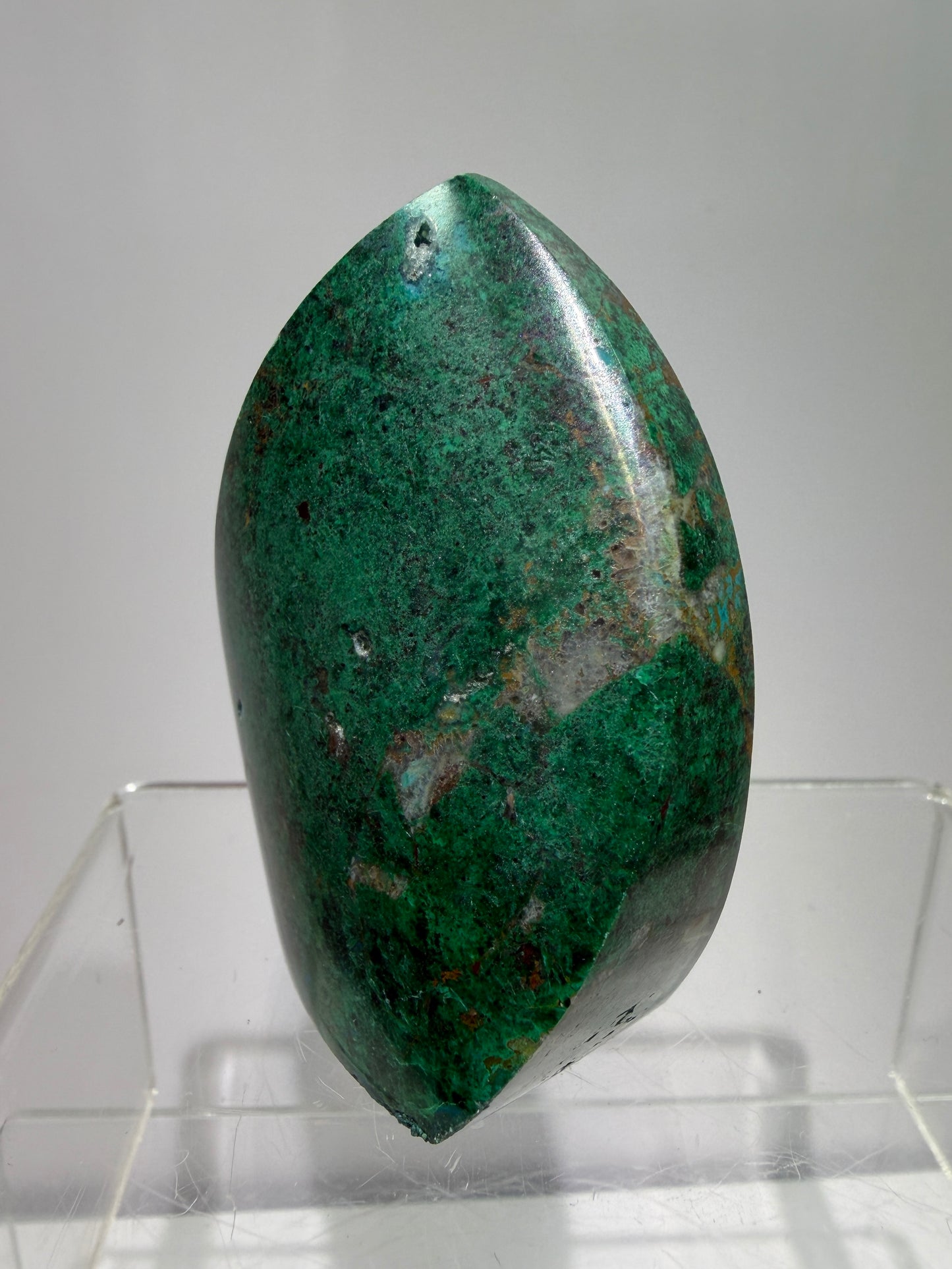 Chrysocolla And Malachite Flame From Peru. Stunning Display Crystal. High Quality Flame With Gorgeous Colors.