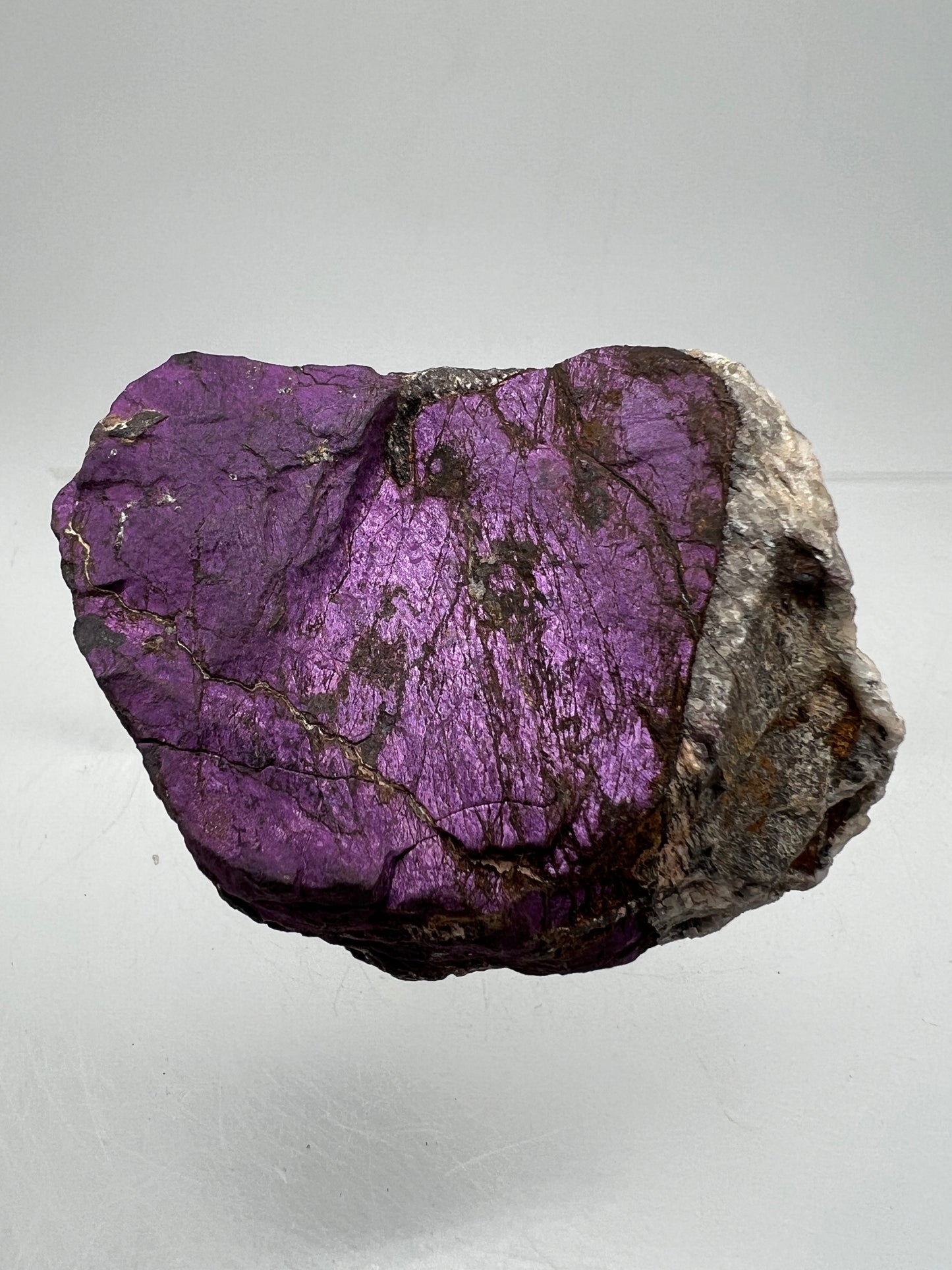 Purpurite Mineral Specimen. Gorgeous Raw Purpurite Display Crystal From Erongo, Namibia. Beautiful Purple Flash!