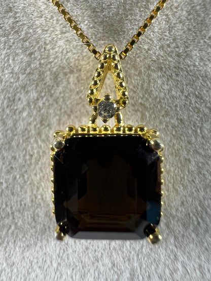 Smoky Quartz Crystal Pendant. Stunning Quality Crystal Necklace. S925 Setting And Necklace. Gorgeous Natural Gemstone
