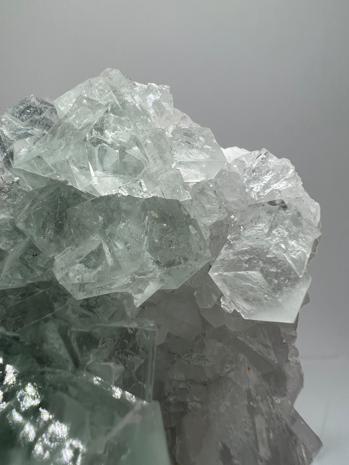 Fluorite And Quartz Mineral Specimen. Stunning Light Green Fluorite Cubes On A Quartz Matrix.