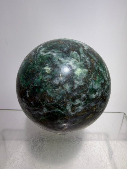 Atacamite And Pyrite Sphere. 60mm. High Quality Rare Sphere. Gorgeous Color Combination.