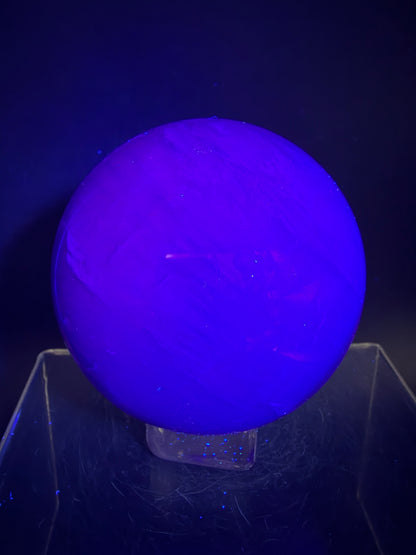 Purple Fluorite Sphere. 71mm. Stunning Purple Fluorite With Rainbows. Amazing Rare Color Display Sphere.
