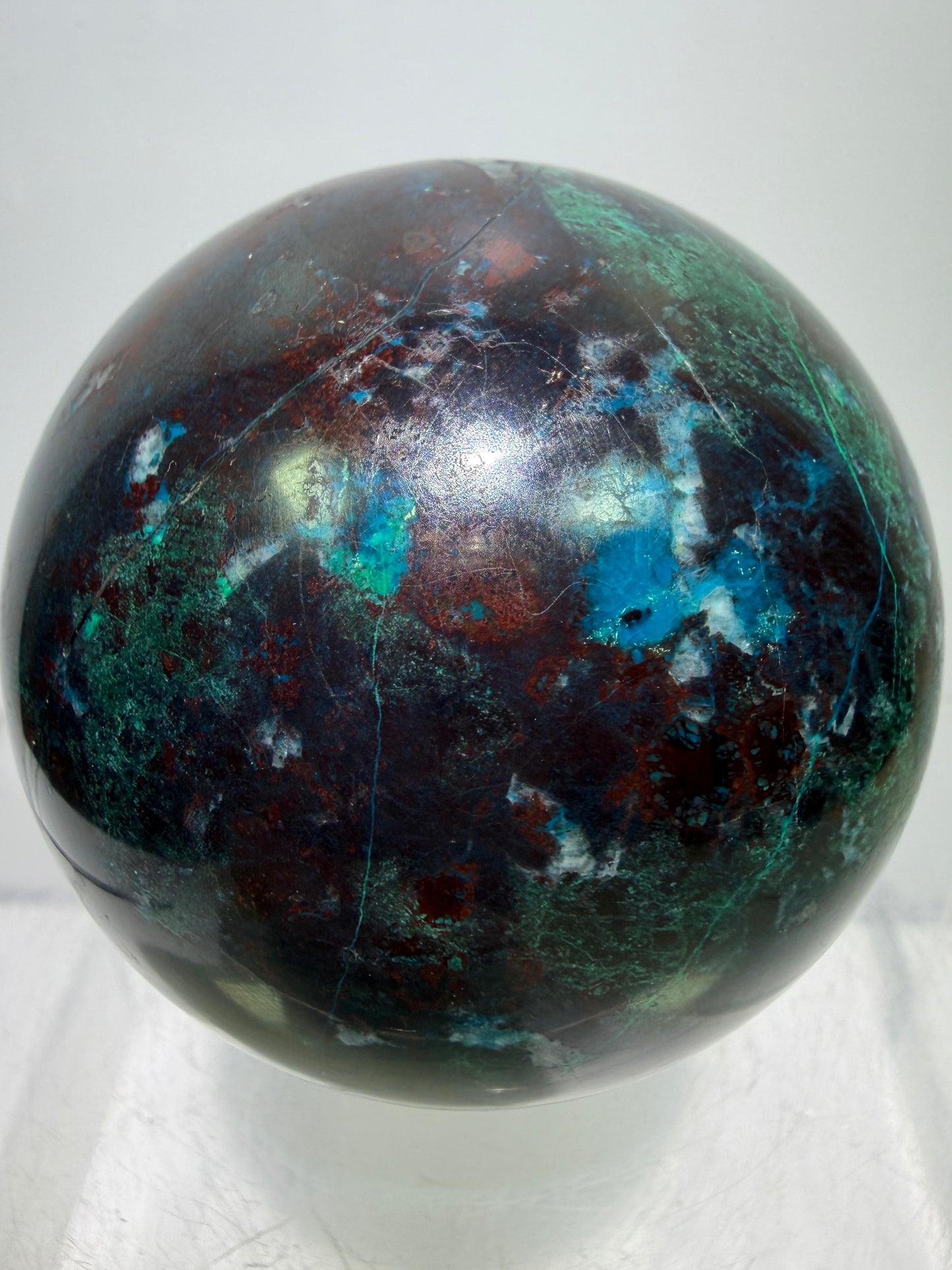 Shattuckite Crystal Sphere. 61mm. Gorgeous Mixed Mineral From Namibia. Very Rare And Special Display Crystal.